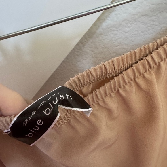 Blue Blush Tan Strapless Jumpsuit with Self-Tie Waist - Picture 4 of 6